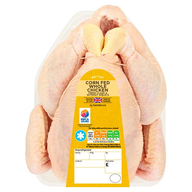 Sainsbury's Corn Fed Whole British Chicken (approx.1.55kg) - £0 ...