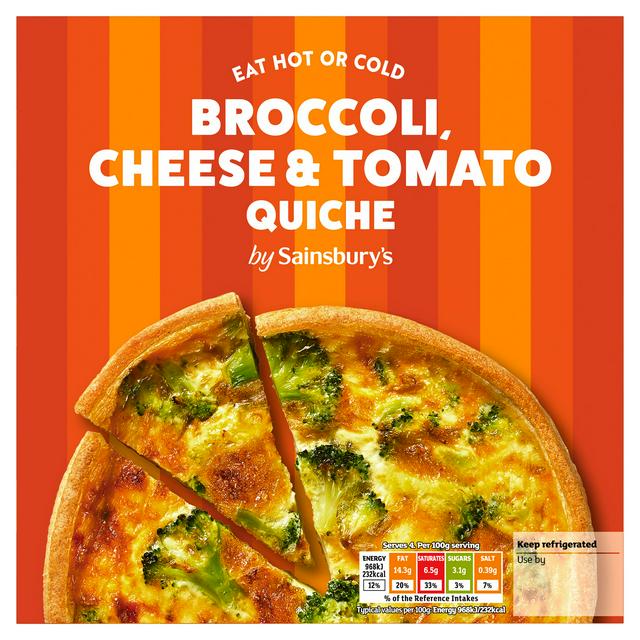Sainsburys Broccoli, Tomato & Cheese Quiche 400g
