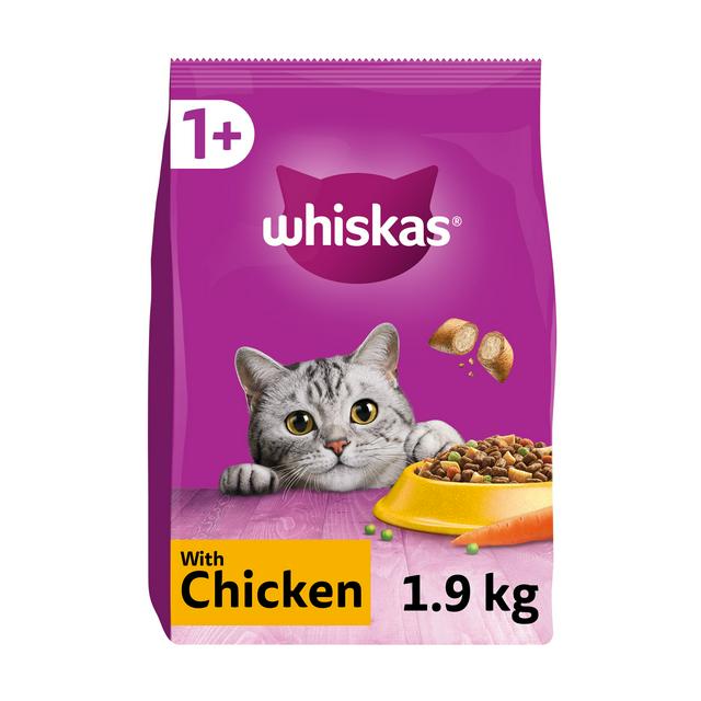 Whiskas Dry Adult 1+ Cat Food Biscuits with Chicken 2kg