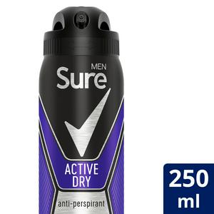 Sure Men Active Dry Anti-Perspirant Deodorant Aerosol 250ml