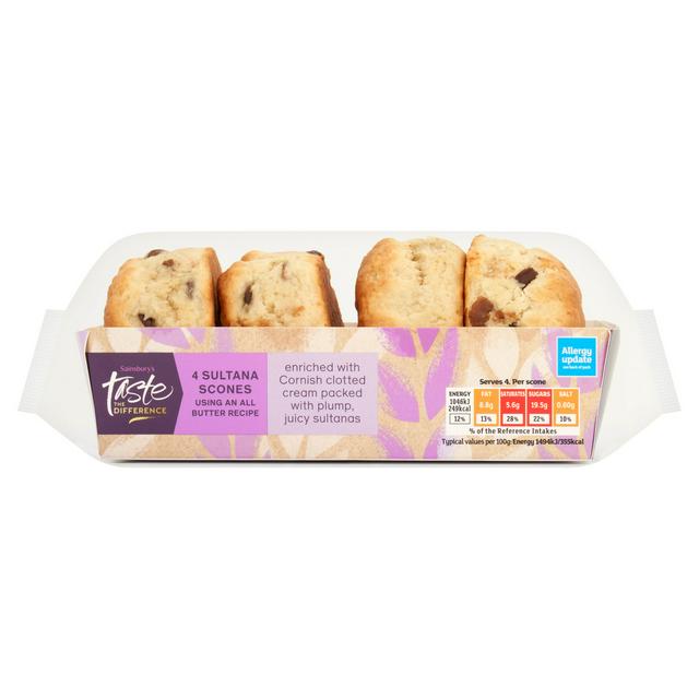 Sainsbury's Sultana Scones, Taste the Difference x4 - gallery image 1