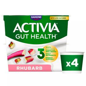 Activia Rhubarb Gut Health Fruit Yoghurt Multipack 4 x 115g - video