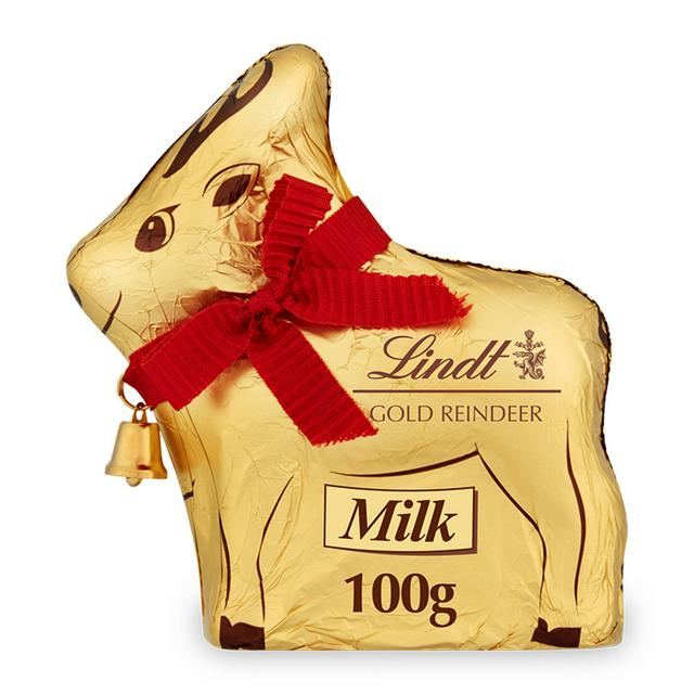 Lindt 100g Gold Reindeer Christmas Milk Chocolate - gallery image 1