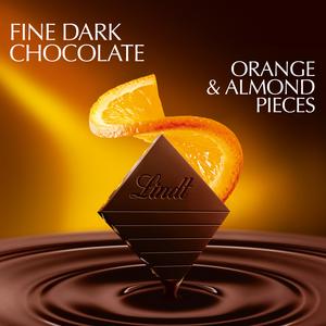 Lindt 100g Excellence Dark Orange Almonds Chocolate Bar - gallery image 2