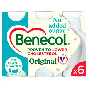 Benecol Original No Added Sugar Yogurt Drink 6x67.5g