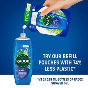 Radox 450ml Feel Awake Sea Minerals 2 in 1 Shower Gel & Shampoo - gallery image 6