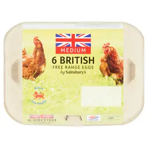 Sainsbury's British Free Range Eggs Medium x6