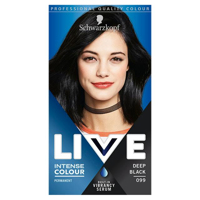 Schwarzkopf Live Intense Colour Permanent Hair Dye Deep Black 099