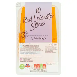 Sainsbury's Red Leicester Cheese Slices 240g