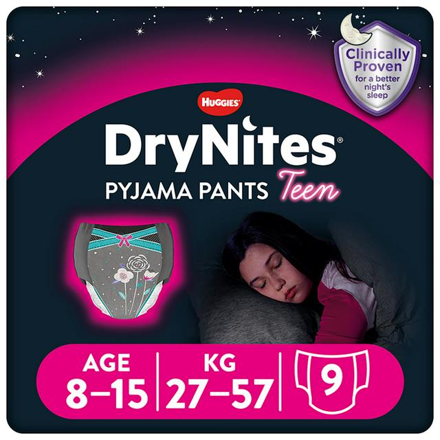 DryNites Girls Pyjama Pants Age 8-15 Years 9 Pants