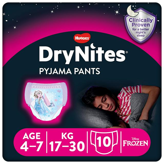 DryNites Girls Pyjama Pants Age 4-7 Years 10 Pants
