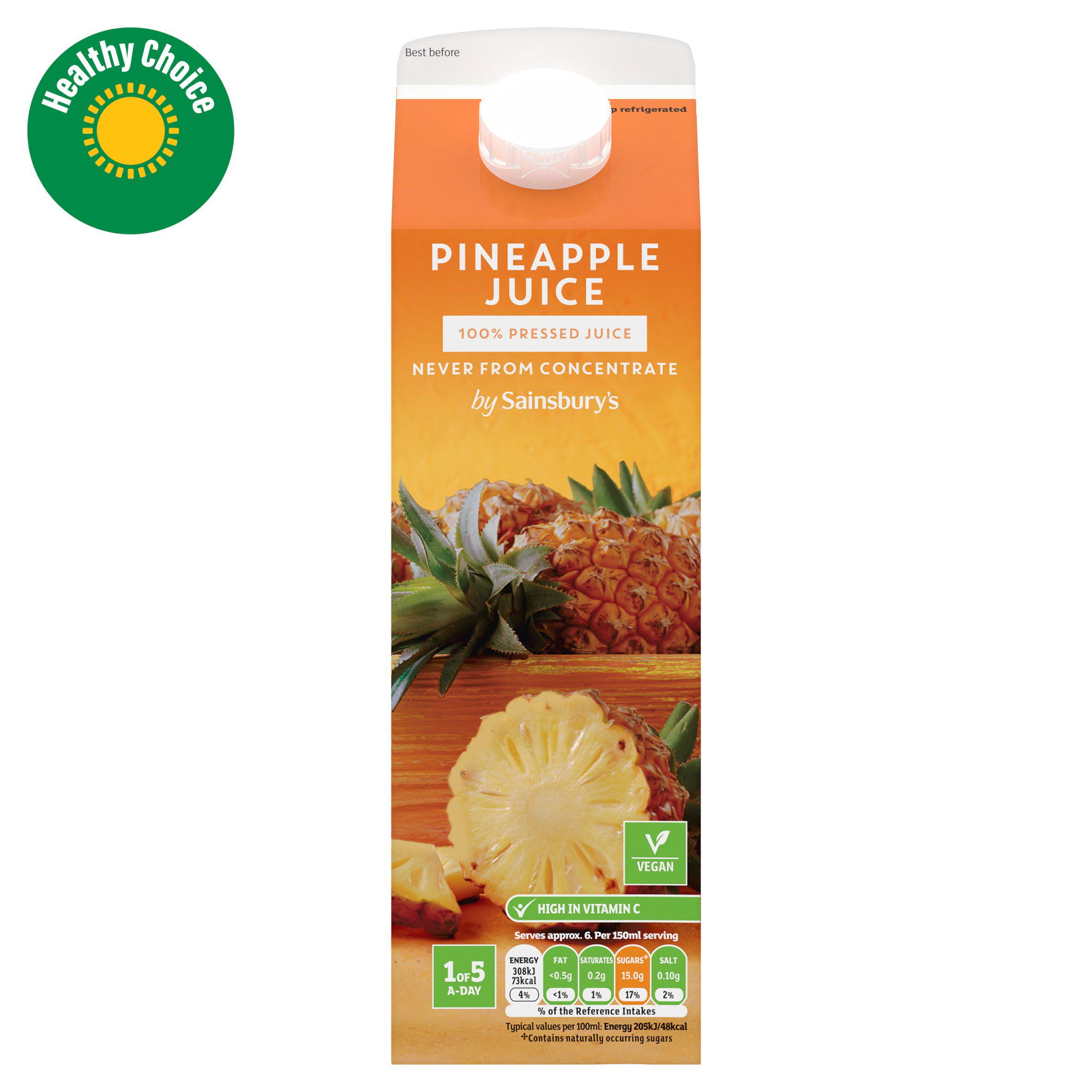 Sainsbury's Pineapple Juice Not From Concentrate 1L