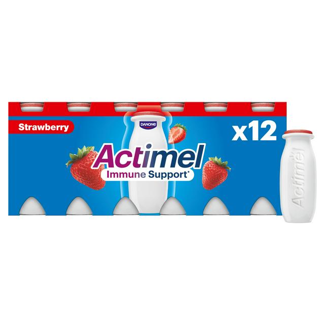 Actimel Strawberry Yogurt Drinks 12 X 100g : My Supermarket Compare