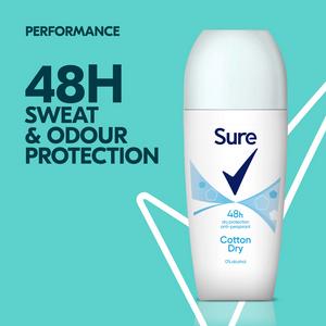 Sure Women Anti-Perspirant Roll-On Deodorant, Cotton Dry 50ml - gallery image 2