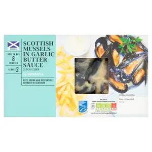 Sainsbury's Scottish MSC Mussels in Garlic Butter 500g (Serves x2)