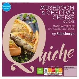 Sainsbury's Mushroom & Farmhouse Cheddar Quiche 400g