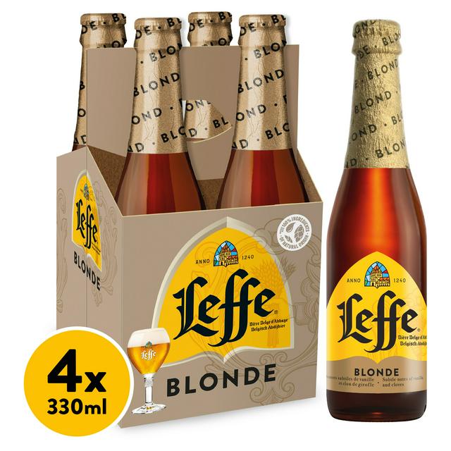 Leffe Blond Abbey Beer Bottles 4x330ml