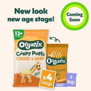 Organix 4 x 15g 12 months+ Cheese & Herb Organic Crispy Multipack Toddler Puffs - gallery image 2