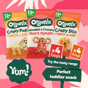 Organix 4 x 15g 12 months+ Cheese & Herb Organic Crispy Multipack Toddler Puffs - gallery image 4