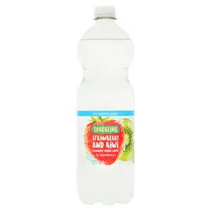 Sainsbury's Bottled Sparkling Flavoured Water, Strawberry & Kiwi 1L