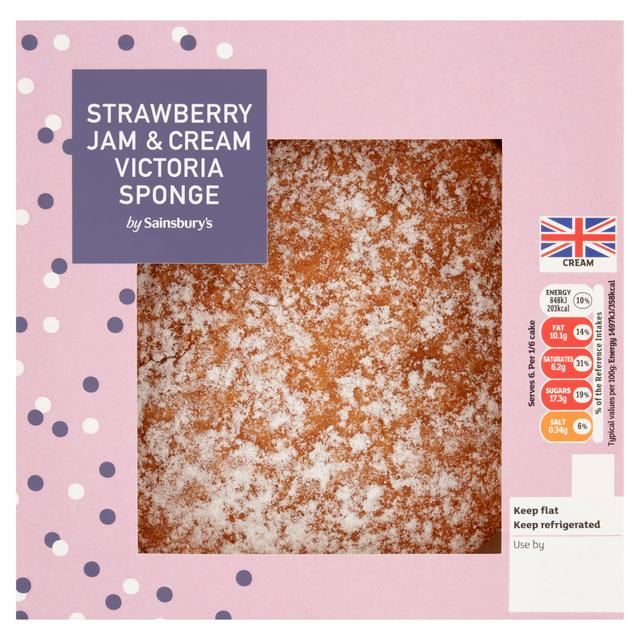 Sainsbury S Victoria Sponge With Strawberry Conserve Cream Dessert 330g Serves 6 Sainsbury S