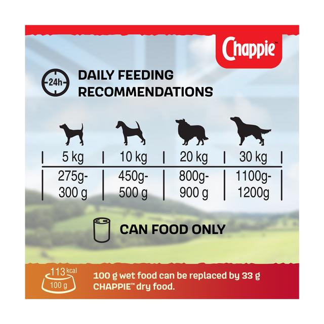 Chappie Adult Wet Dog Food Tins Favourites In Loaf 6 X 412g Sainsbury S