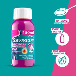 Gaviscon Double Action Heartburn & Indigestion Mint 150ml - gallery image 4