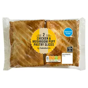 Sainsbury's Chicken & Mushroom Puff Pastry Slices x2 300g