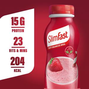 SlimFast Ready to Drink Meal Replacement Shake Strawberry Flavour 6 meals 325ml - gallery image 2