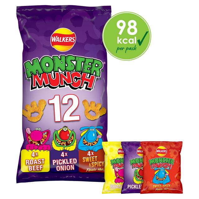 Walkers Monster Munch Variety Multipack Snacks 12x22g