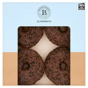 Sainsbury’s Chocolate Iced Ring Doughnuts x4