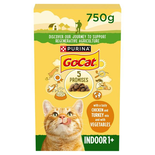 Go-Cat Indoor Cat Dry Cat Food Chicken And Garden Greens 825g