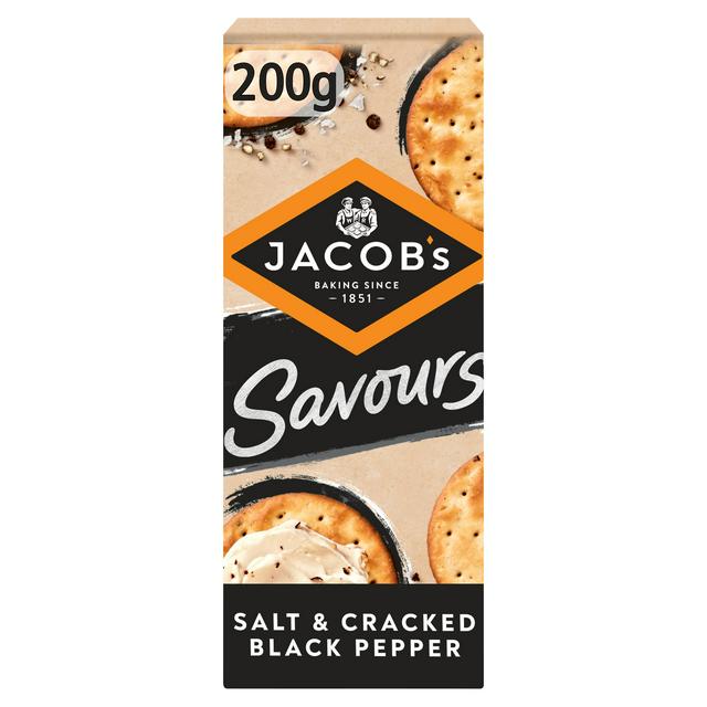 Jacob s Savours Salt Black Pepper Crackers 200g Sainsbury s