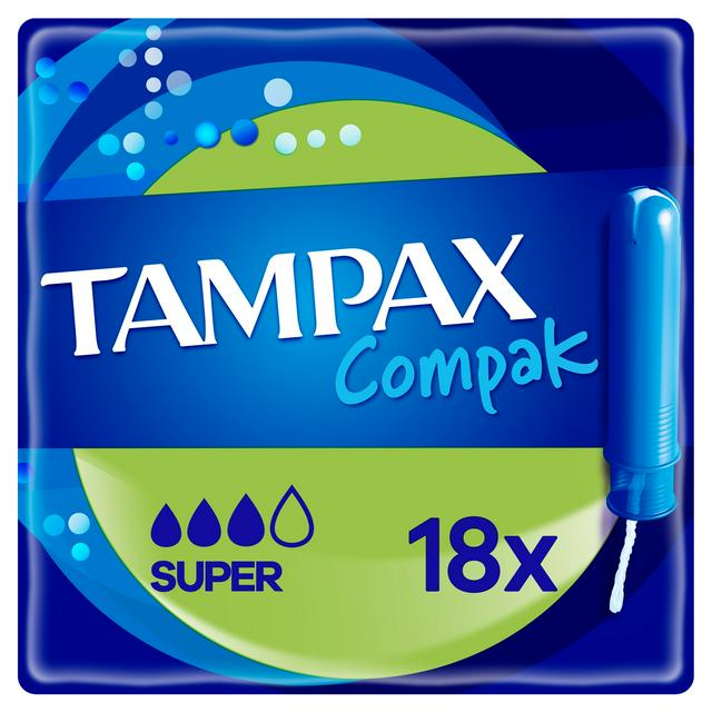 Tampax Compak Super Tampons Applicator x18