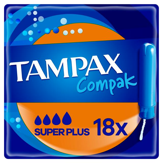Tampax Compak Super Plus Tampons Applicator x18