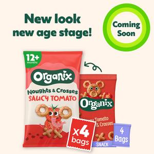 Organix 4 x 15g 12 Months+ Saucy Tomato Noughts & Crosses Organic Multipack Toddler Puffs - gallery image 2