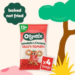 Organix 4 x 15g 12 Months+ Saucy Tomato Noughts & Crosses Organic Multipack Toddler Puffs - gallery image 3