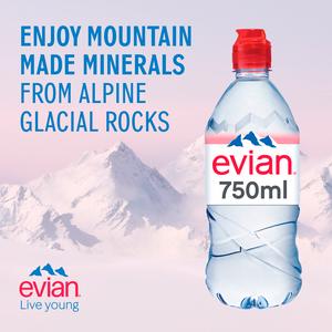 Evian Natural Bottled Mineral Still Water 4x750ml - gallery image 2