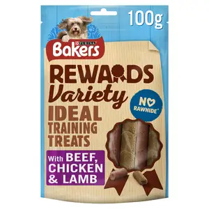 Bakers Rewards Chicken, Beef & Lamb Dog Treats 100g