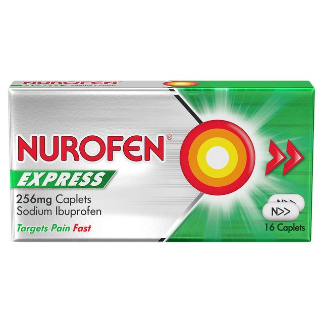 Nurofen Express Ibuprofen Pain Relief 200mg Caplets x16