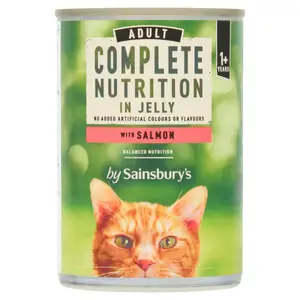 Sainsbury's Adult Complete Nutrition with Salmon in Jelly Cat Food 1+ Years 400g