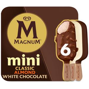Magnum Mini Classic Almond & White Chocolate Ice Cream Sticks 6x55ml - gallery image 2