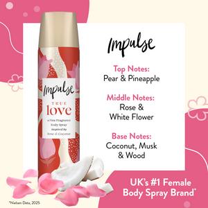 Impulse Body Spray Deodorant, True Love 75ml - gallery image 4