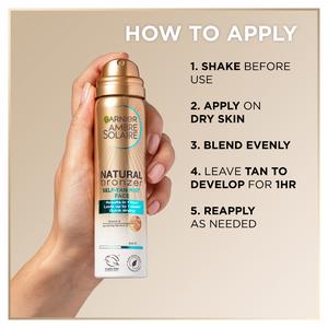 Garnier Ambre Solaire 150ml Natural Bronzer Quick Drying Dark Self Tan Body Mist - gallery image 4