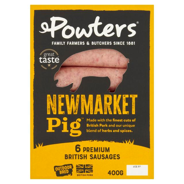 Powters Newmarket Sausages x6 400g - gallery image 1
