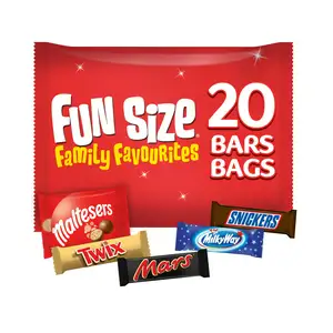 Mars Snickers Twix Maltesers & Milky Way Funsize Milk Chocolate Bars 20 Packs