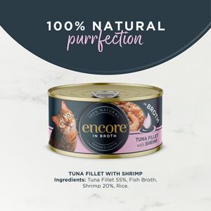 Encore Tuna with Shrimp In Broth Natural Cat Food Tin 70g - gallery image 3