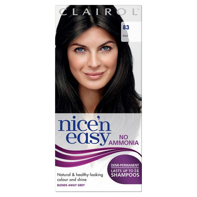Clairol Nice'n Easy Semi Permanent Hair Dye No Ammonia Black 83 |  Sainsbury's