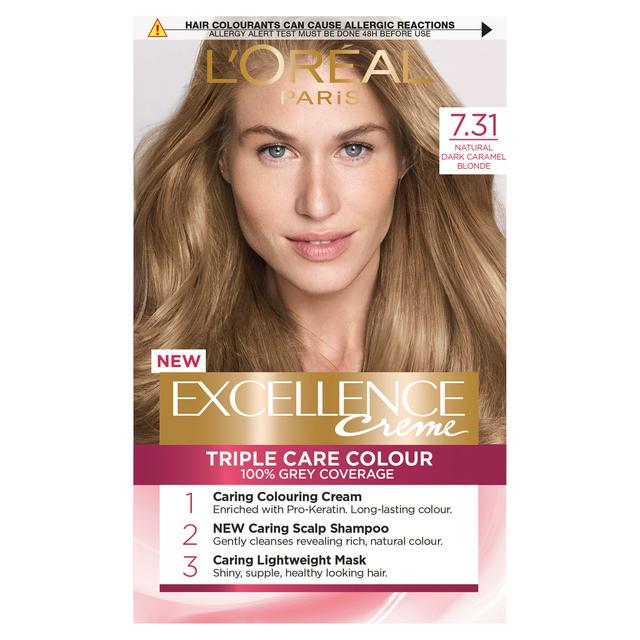 L'Oreal Excellence  Natural Dark Caramel Blonde Permanent Hair Dye |  Sainsbury's