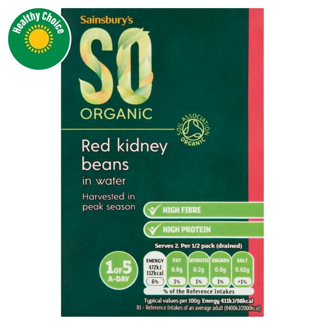 Sainsburys Red Kidney Beans Carton, SO Organic 380g (230g*)